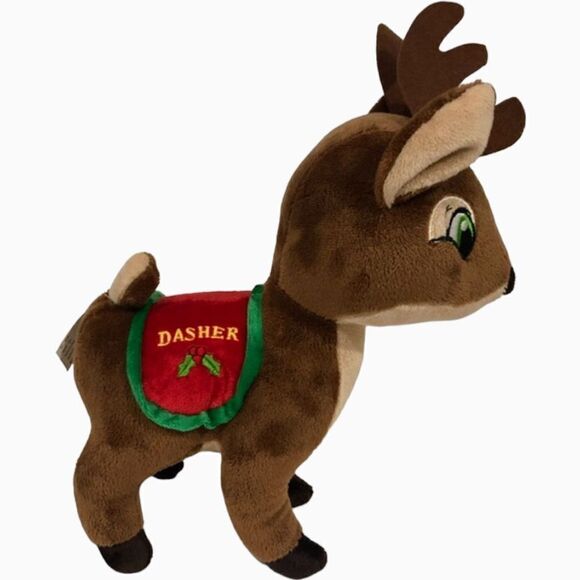 KELLYTOY Dasher Reindeer Plush 14 inches Santas Reindeer Christmas Stuffed Anima - Picture 1 of 16